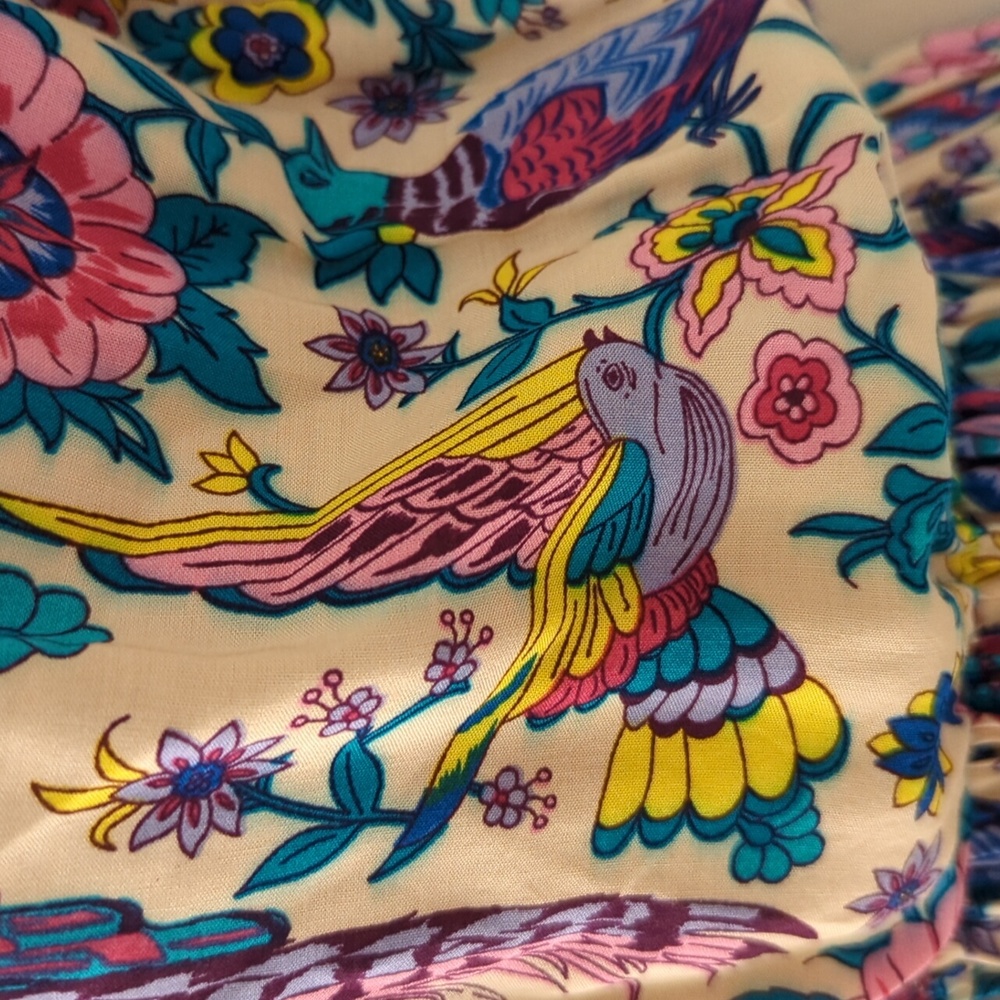 Mora Floral Bird Boho Mini Dress M - Picture 12 of 16
